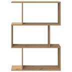 Libreria 3 Ripiani Rovere Artigianale 70x24x97 cm Truciolato