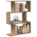 Libreria 3 Ripiani Rovere Artigianale 70x24x97 cm Truciolato