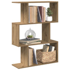 Libreria 3 Ripiani Rovere Artigianale 70x24x97 cm Truciolato