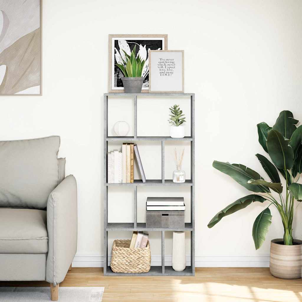Libreria Grigio Cemento 60x20x120,5 cm in Truciolato