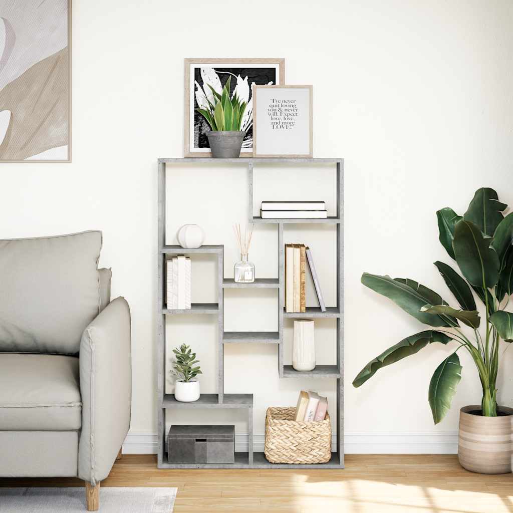 Libreria Grigio Cemento 72x20x120,5 cm in Truciolato