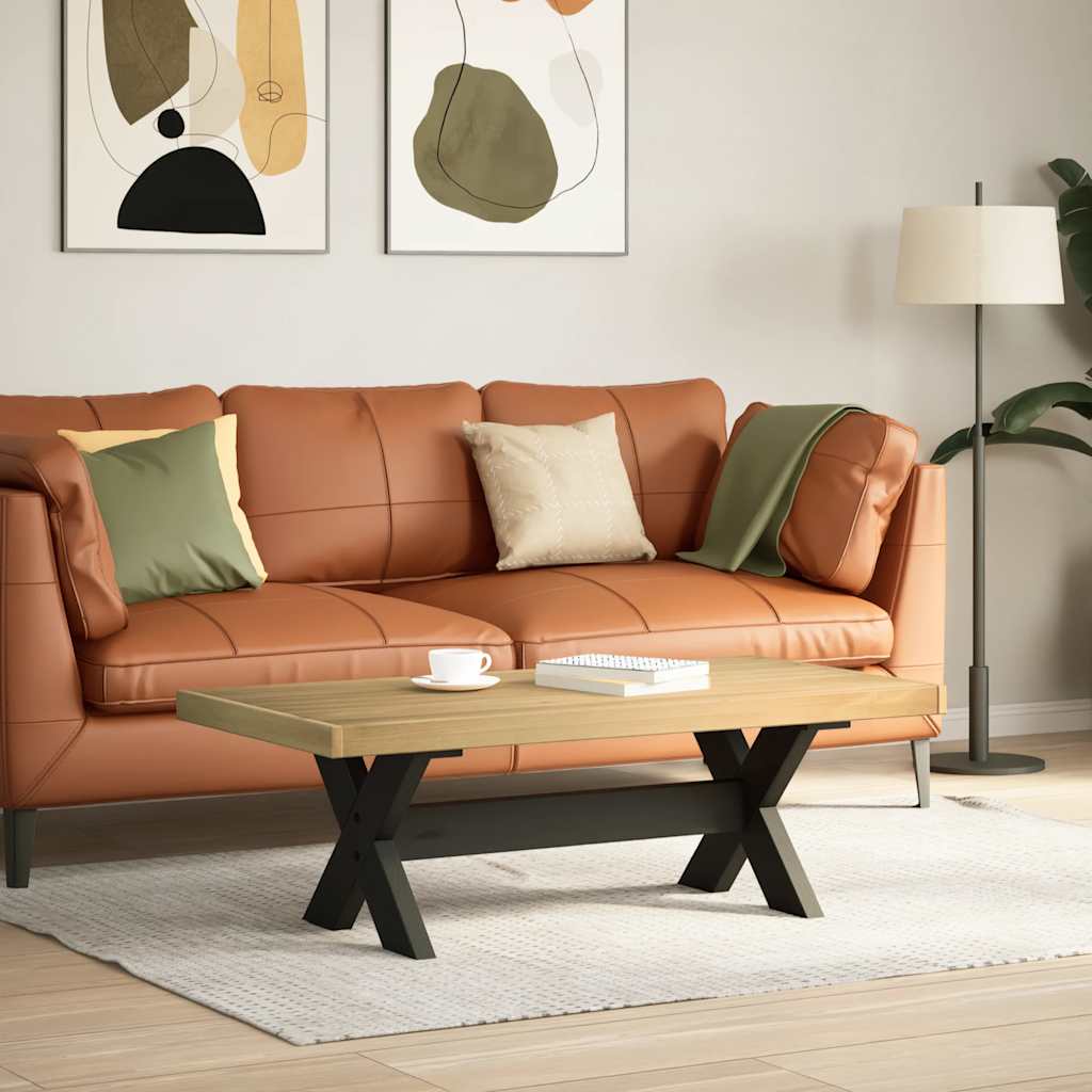 Tavolino NOAIN Gambe a Forma di X 120x60x40cm in Legno Massello