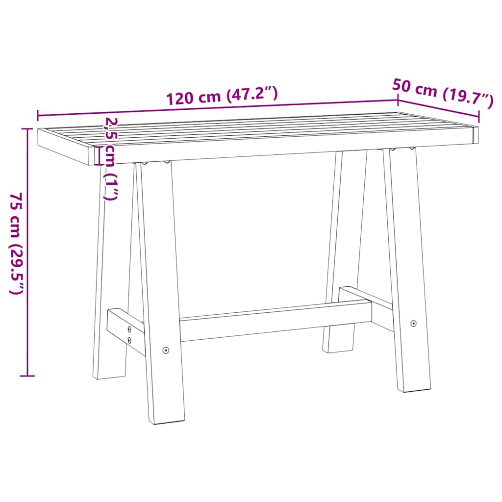 Scrivania NOAIN Gambe a Forma di A 120x50x75 cm Legno Massello