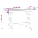 Scrivania NOAIN Gambe a Forma di X 120x50x75 cm Legno Massello