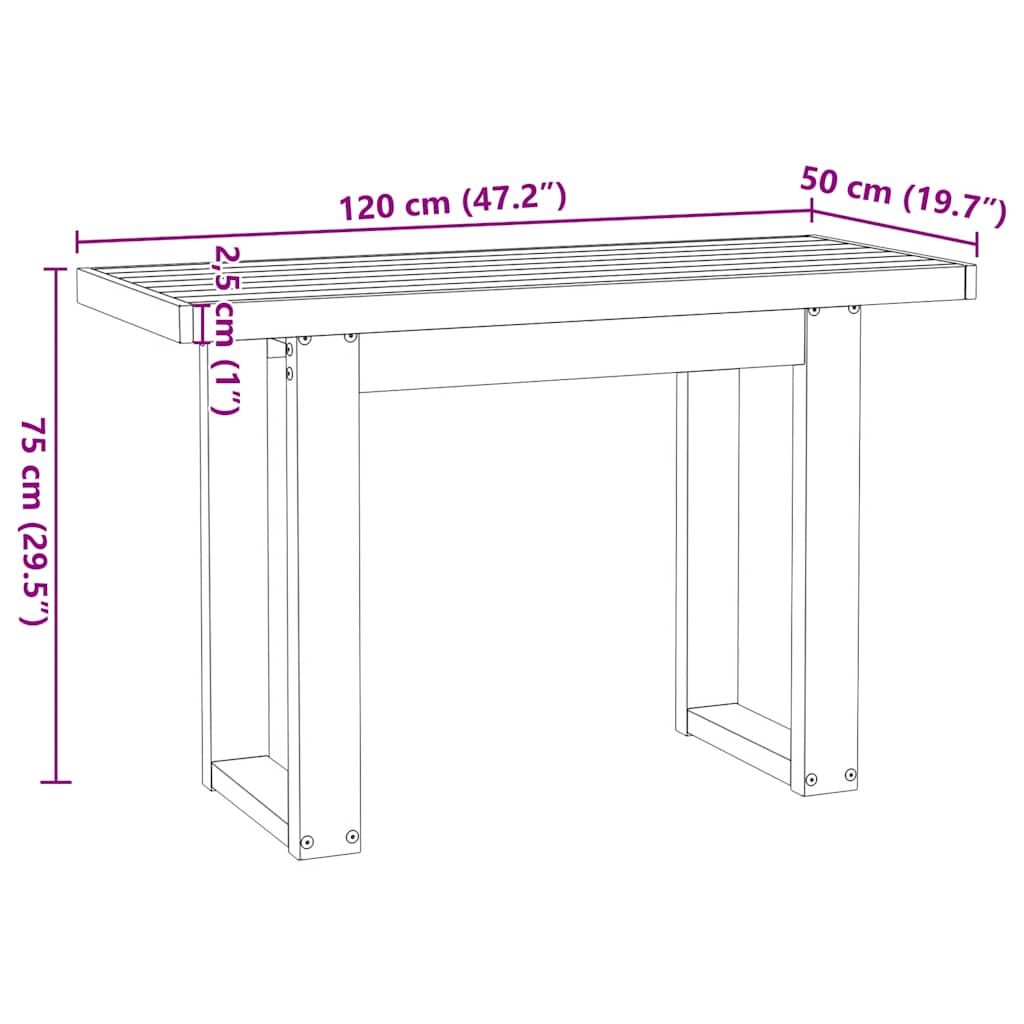 Scrivania NOAIN Gambe a Forma di U 120x50x75 cm Legno Massello