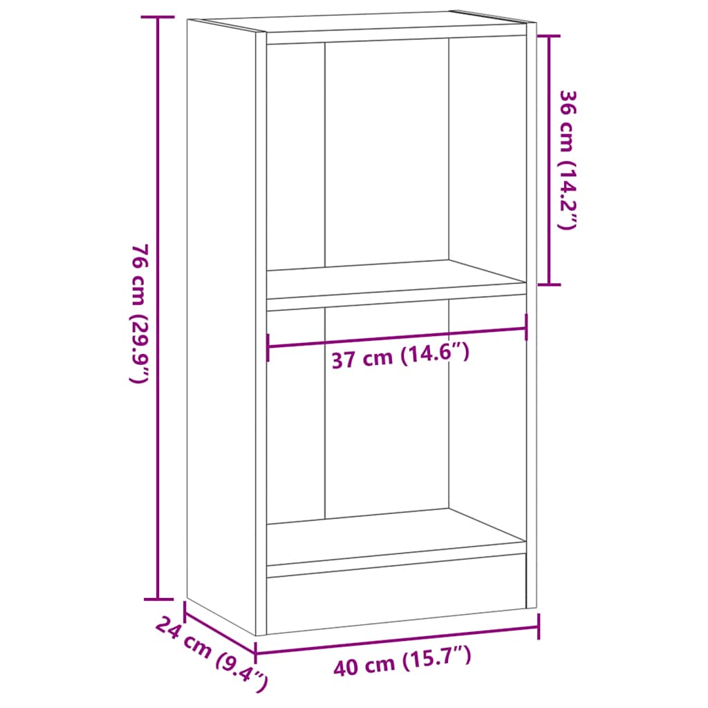 Libreria Grigio Sonoma 40x24x76 cm in Truciolato