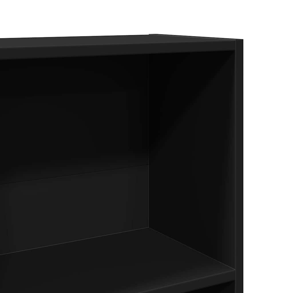 Libreria Nera 40x24x143 cm in Truciolato