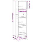 Libreria Nera 40x24x143 cm in Truciolato