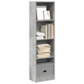 Libreria Grigio Cemento 40x24x143 cm in Truciolato