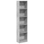 Libreria Grigio Cemento 40x24x176 cm in Legno Multistrato