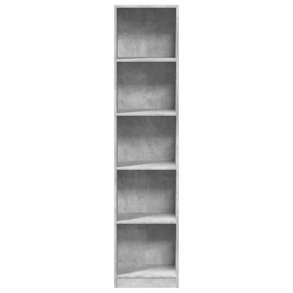 Libreria Grigio Cemento 40x24x176 cm in Legno Multistrato