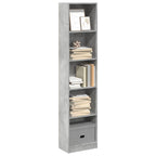Libreria Grigio Cemento 40x24x176 cm in Legno Multistrato