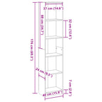 Libreria Legno Antico 40x24x176 cm in Legno Multistrato
