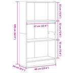 Libreria Grigio Cemento 60x24x109 cm in Truciolato