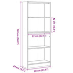 Libreria Rovere Sonoma 60x24x143 cm in Legno Multistrato