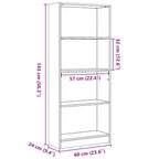 Libreria Grigio Sonoma 60x24x143 cm in Legno Multistrato
