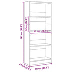 Libreria Rovere Artigianale 60x24x143 cm in Legno Multistrato