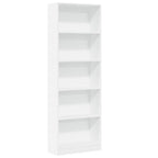 Libreria Bianca 60x24x176 cm in Legno Massello