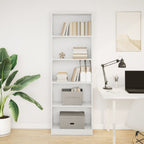 Libreria Bianca 60x24x176 cm in Legno Massello