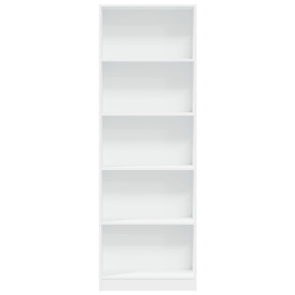 Libreria Bianca 60x24x176 cm in Legno Massello