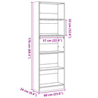 Libreria Bianca 60x24x176 cm in Legno Massello