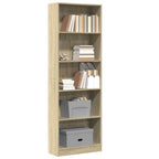 Libreria Rovere Sonoma 60x24x176 cm in Legno Multistrato