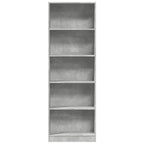 Libreria Grigio Cemento 60x24x176 cm in Legno Multistrato