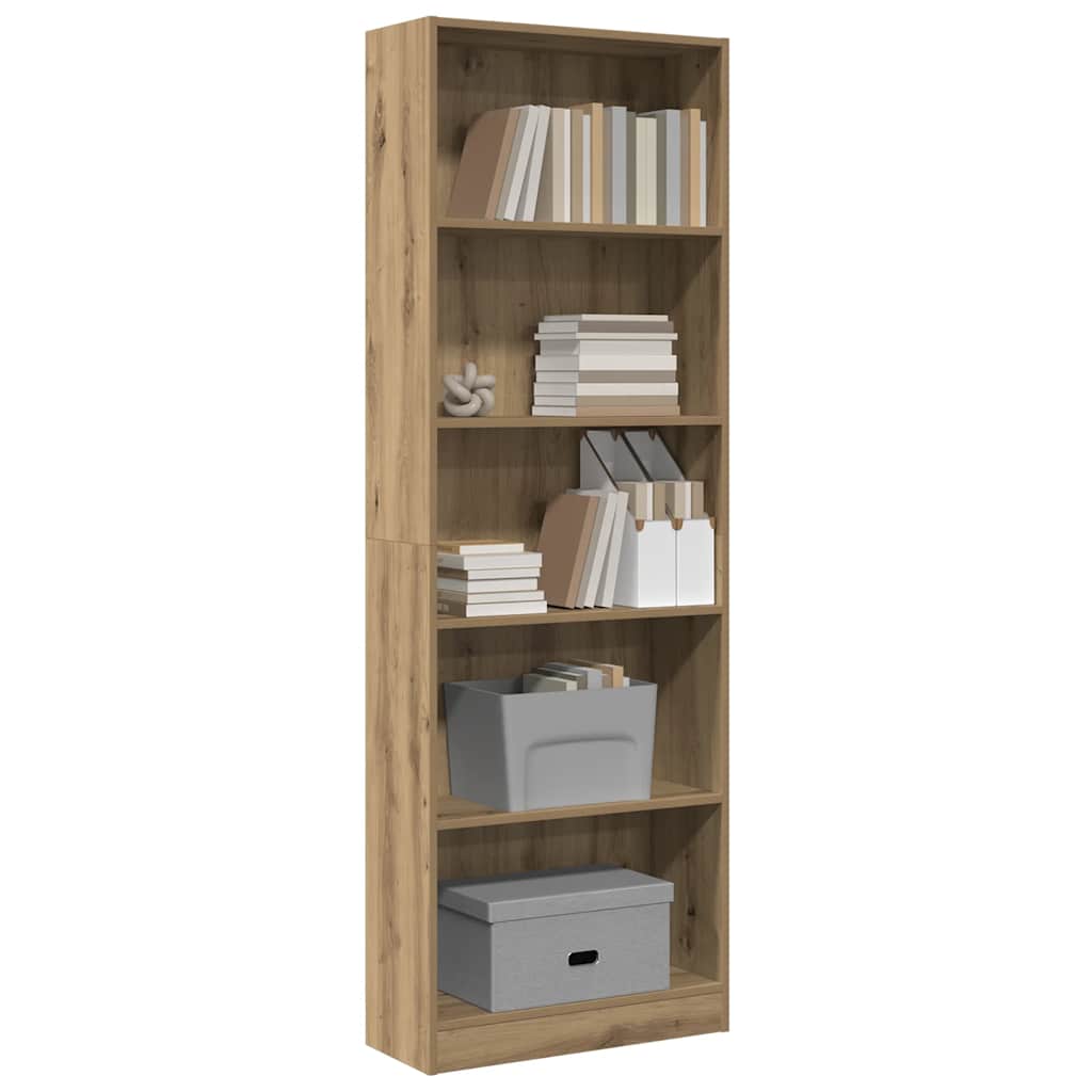 Libreria Artigianale Rovere 60x24x176 cm Legno ingegnerizzato