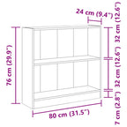 Libreria Rovere Fumo 80x24x76 cm in Legno Multistrato