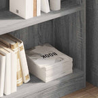 Libreria Grigio Sonoma 80x24x76 cm in Legno Multistrato