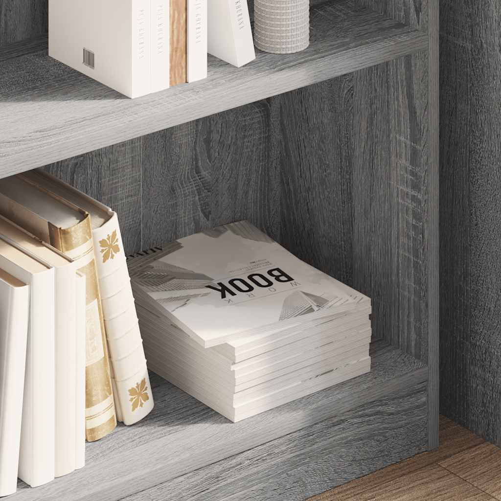 Libreria Grigio Sonoma 80x24x76 cm in Legno Multistrato