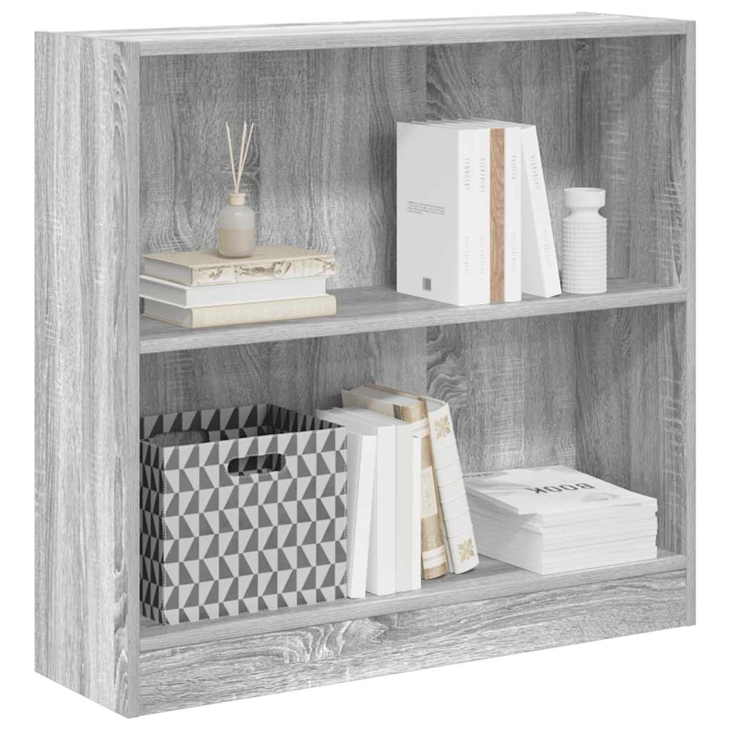 Libreria Grigio Sonoma 80x24x76 cm in Legno Multistrato