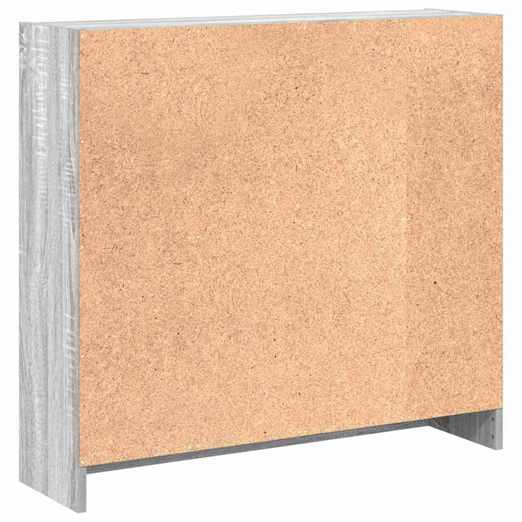 Libreria Grigio Sonoma 80x24x76 cm in Legno Multistrato