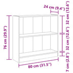 Libreria Legno Antico 80x24x76 cm in Legno Multistrato