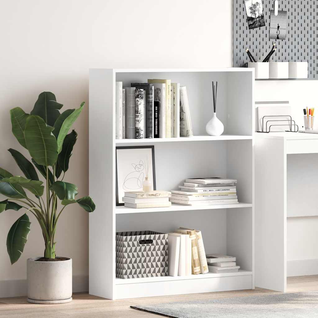 Libreria Bianca 80x24x109 cm in Legno Multistrato