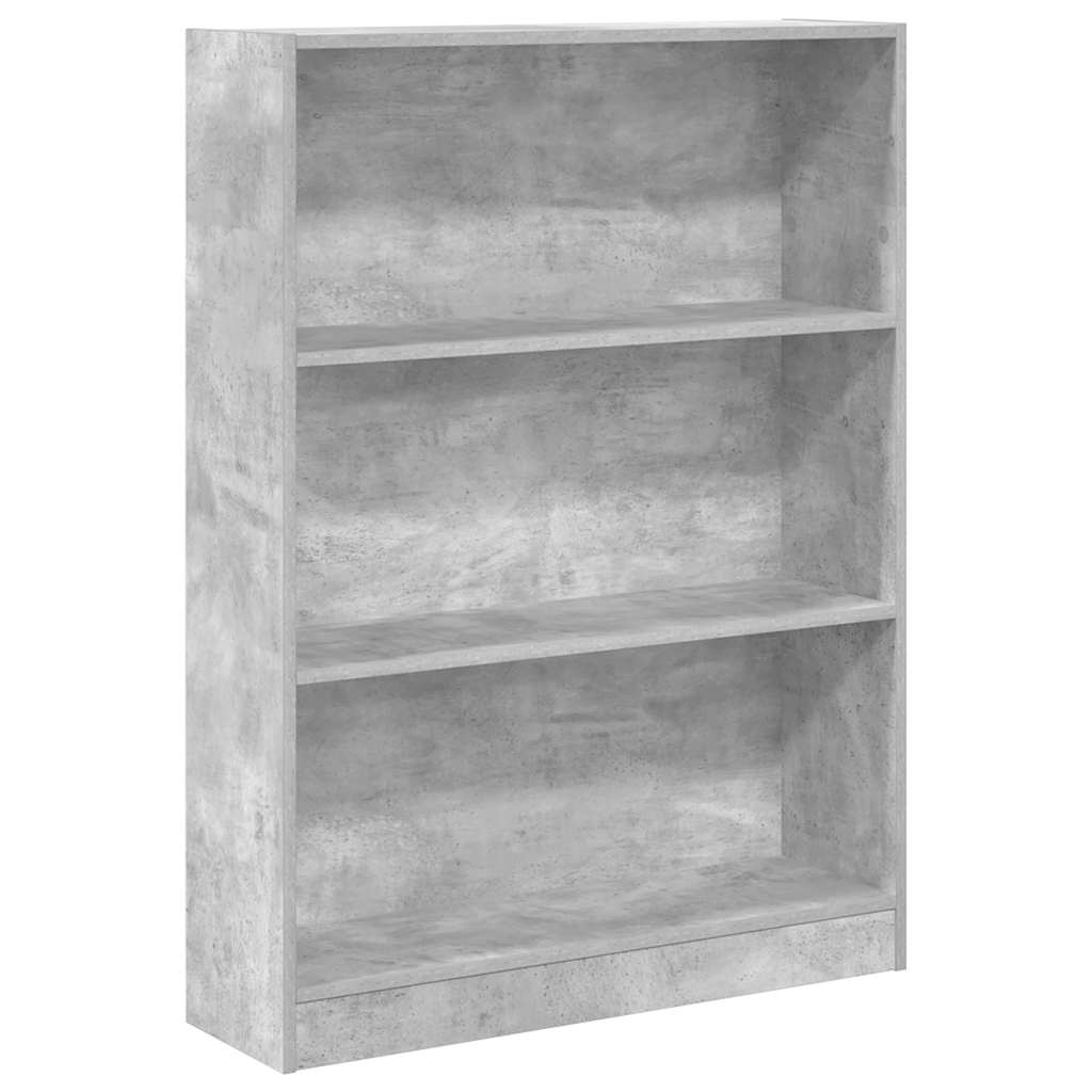 Libreria Grigio Cemento 80x24x109 cm in Legno Multistrato