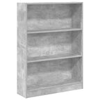 Libreria Grigio Cemento 80x24x109 cm in Legno Multistrato