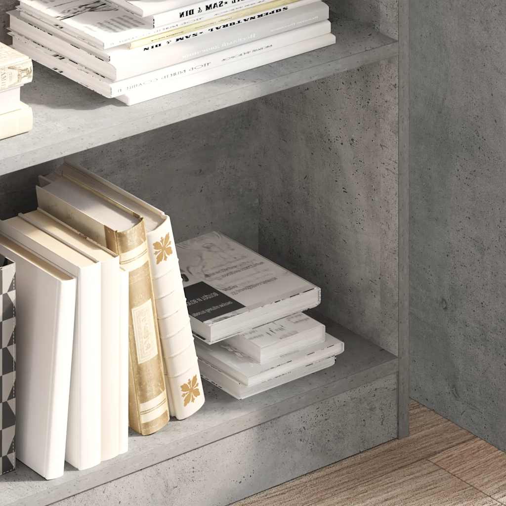 Libreria Grigio Cemento 80x24x109 cm in Legno Multistrato