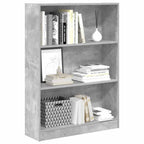 Libreria Grigio Cemento 80x24x109 cm in Legno Multistrato