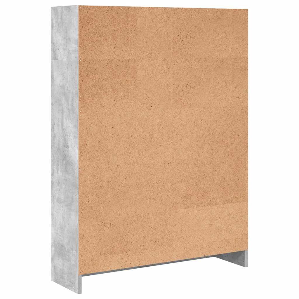 Libreria Grigio Cemento 80x24x109 cm in Legno Multistrato