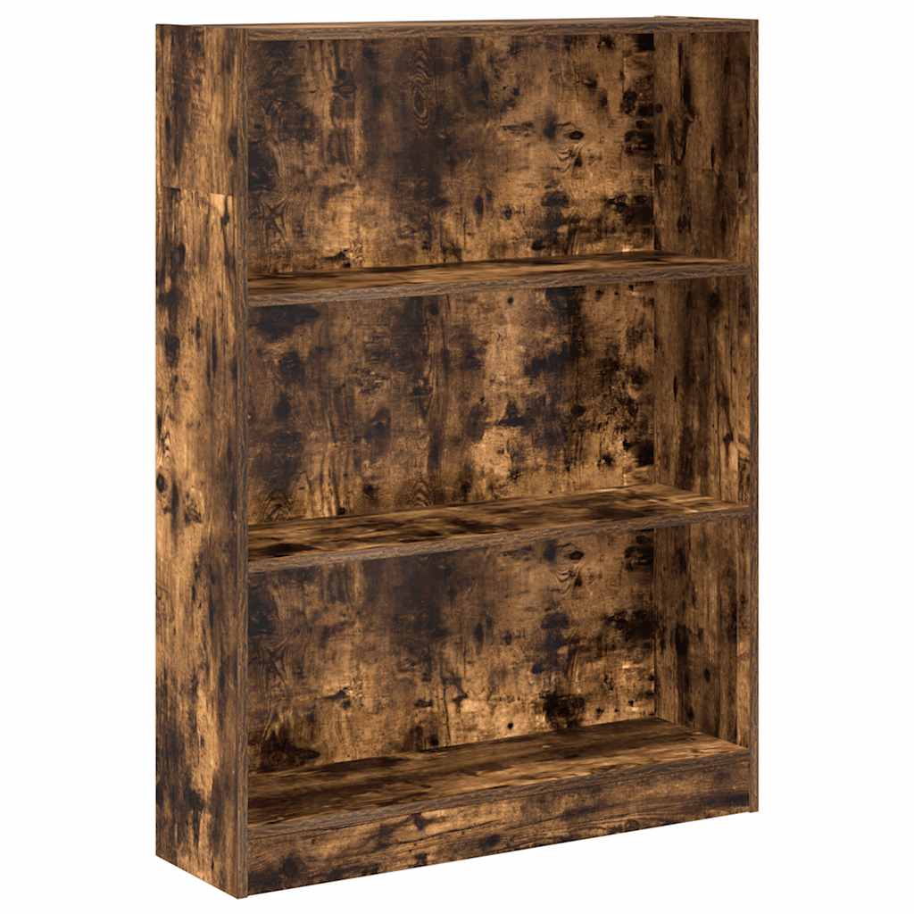 Libreria Rovere Fumo 80x24x109 cm in Legno Multistrato
