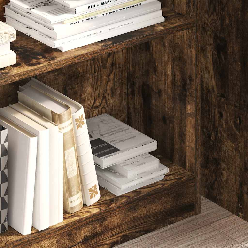 Libreria Rovere Fumo 80x24x109 cm in Legno Multistrato