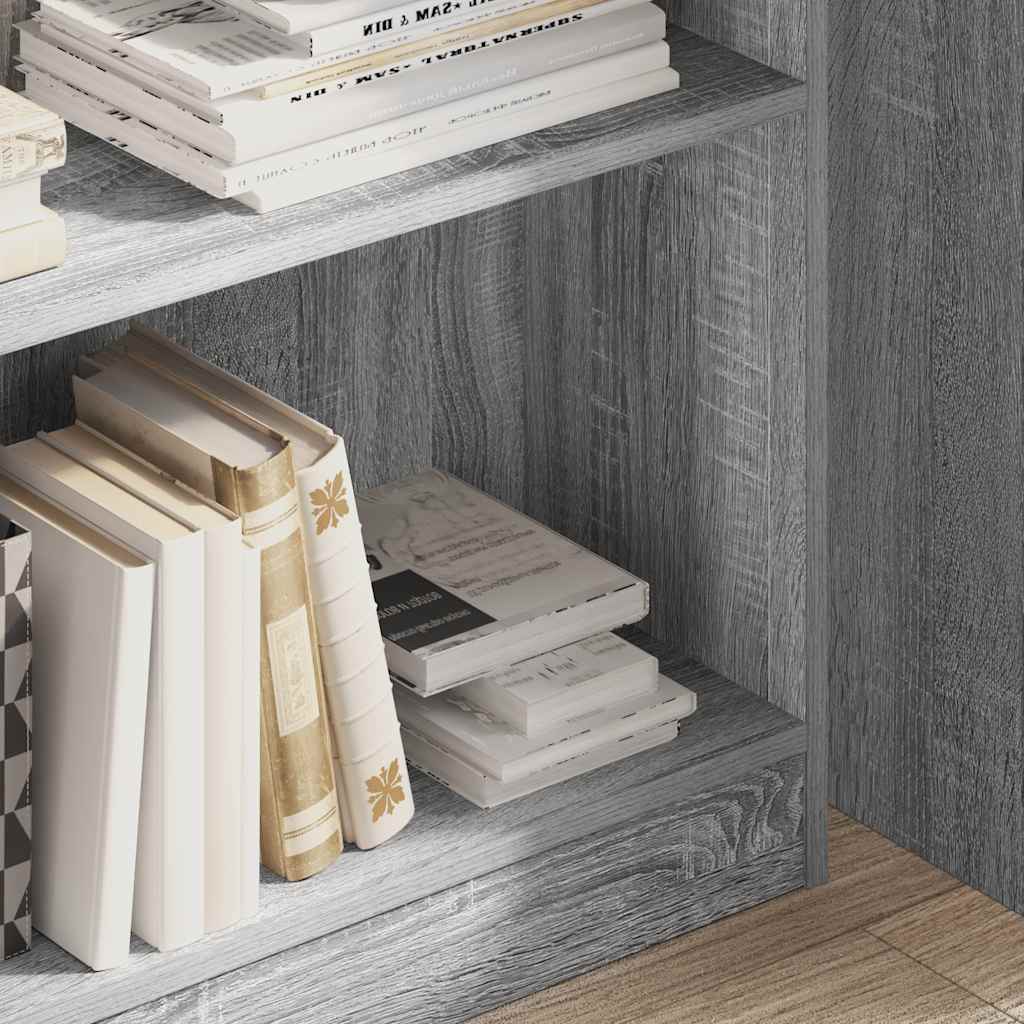 Libreria Grigio Sonoma 80x24x109 cm in Legno Multistrato