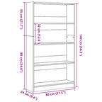 Libreria Rovere Sonoma 80x24x143 cm in Legno Multistrato