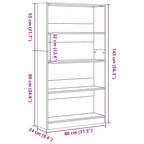 Libreria Grigio Sonoma 80x24x143 cm in Legno Multistrato