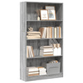 Libreria Grigio Sonoma 80x24x143 cm in Legno Multistrato