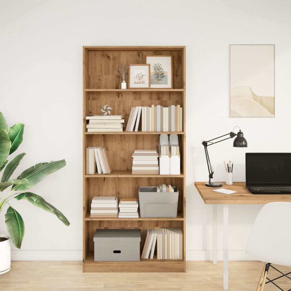 Libreria Rovere Artigianale 80x24x176 cm in Legno Multistrato