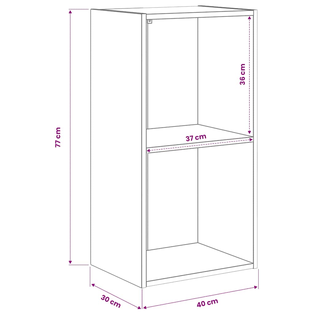 Libreria Rovere Fumo 40x30x77 cm in Legno Multistrato