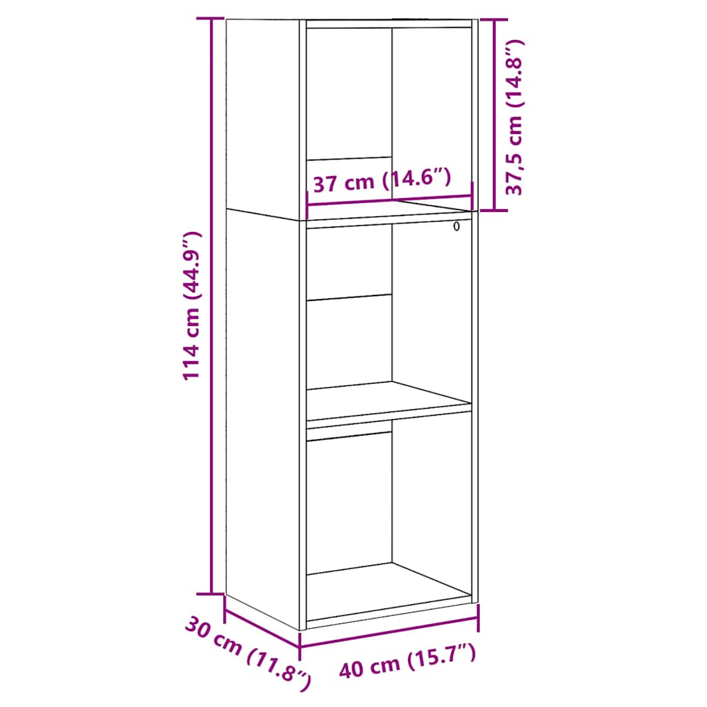 Libreria Bianca 40x30x114 cm in Legno Multistrato