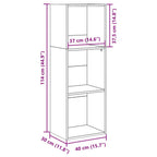 Libreria Legno Antico 40x30x114 cm in Legno Multistrato